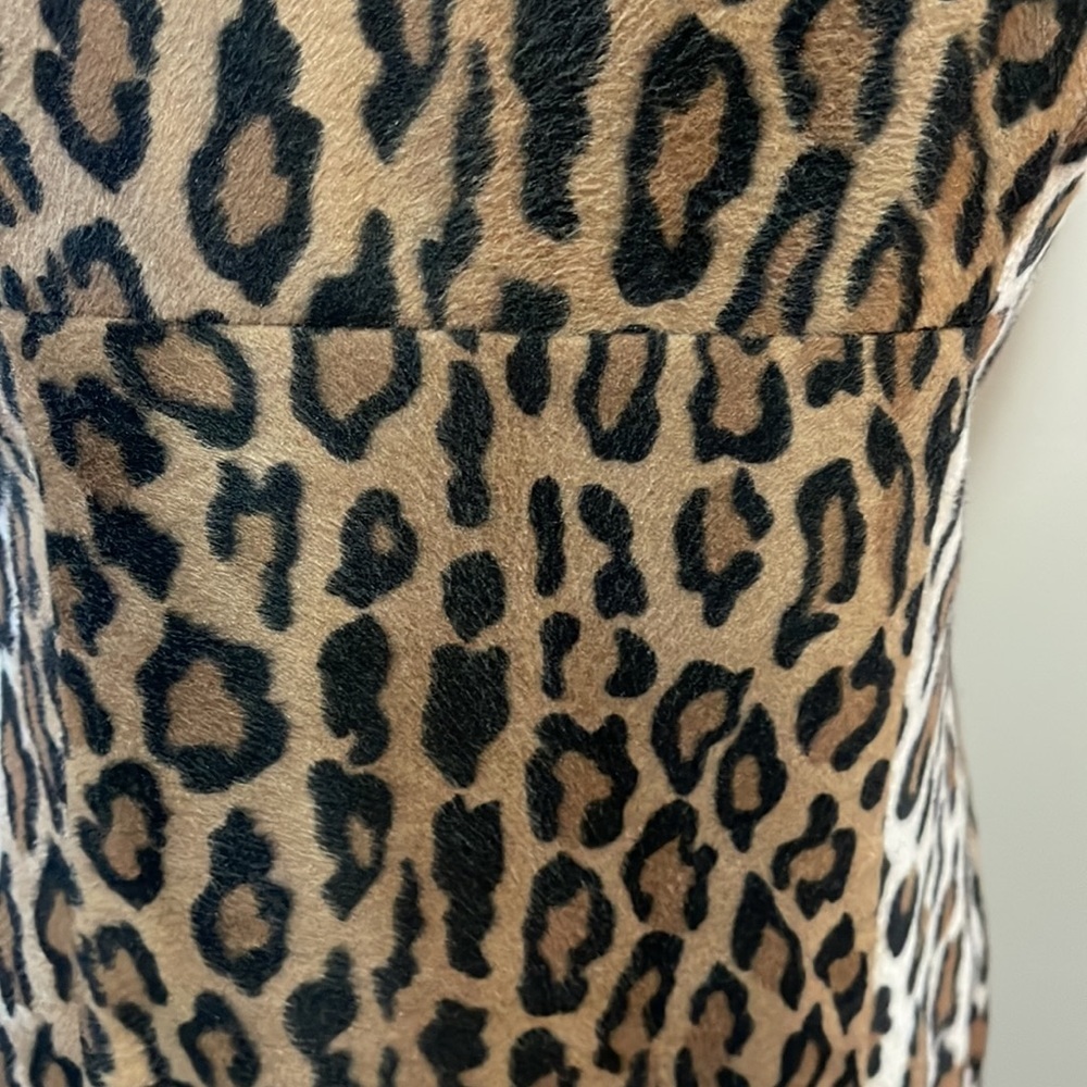 Moschino Cheap Chic Faux Fur Leopard Print Dress View 4